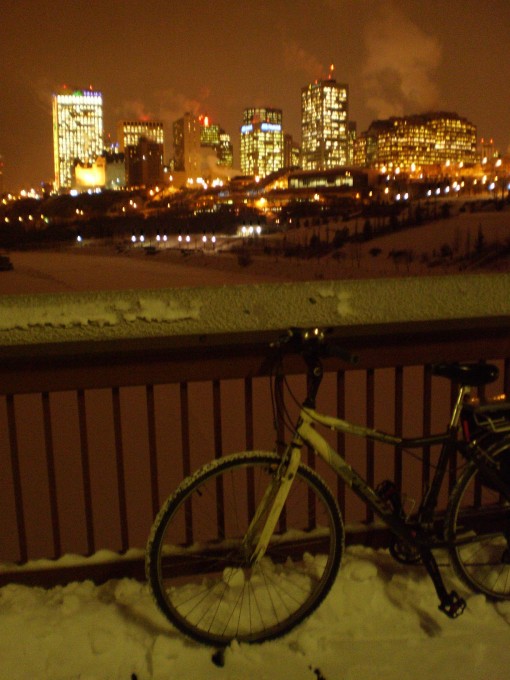 winter biking in the city
